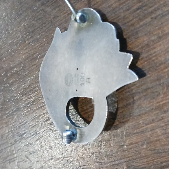 George Jensen Tulip Brooch and Matching screw back Earrings SS Denmark - Picture 6 of 12